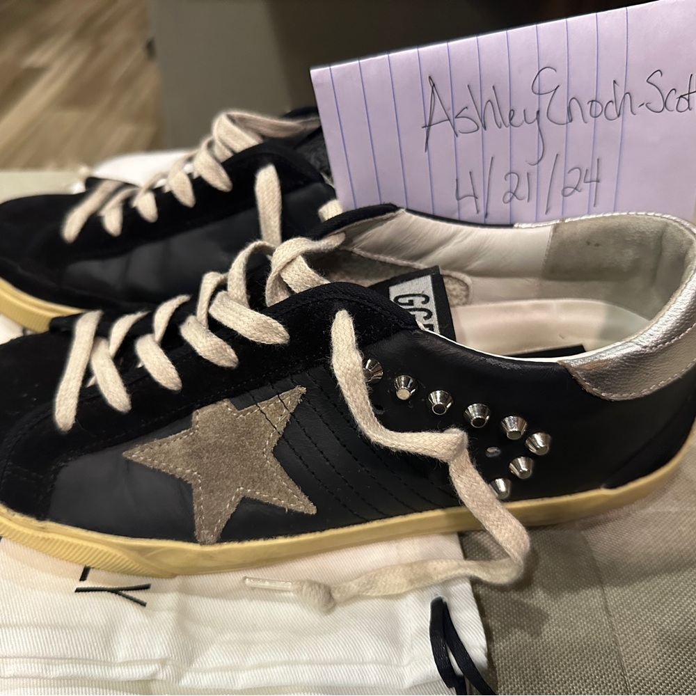 Golden Goose Super-Star size 40 EUC Black/Silver - Picture 8 of 12
